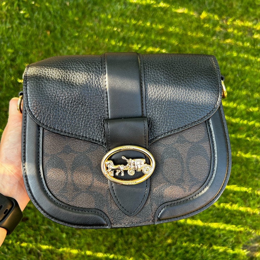 Black & brown Coach cross body purse